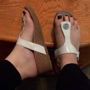 White Cork Natural Toe Sandals Espadrilles